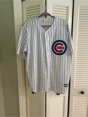 Chicago Cubs White Pinstripe Baseball Jersey